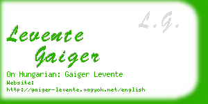 levente gaiger business card